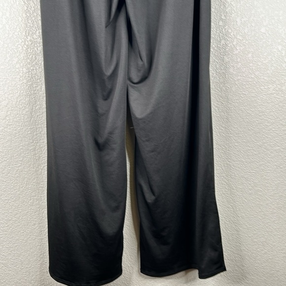 Forever 21 Black Elastic Waist Wide Leg Slit Pants with Front Tie Size Large - Picture 7 of 9
